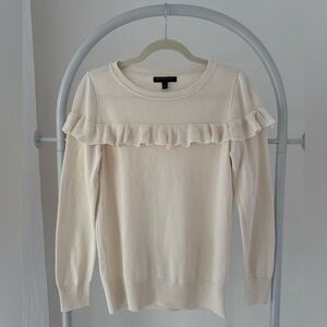 Banana Republic Cream Ruffle Sweater